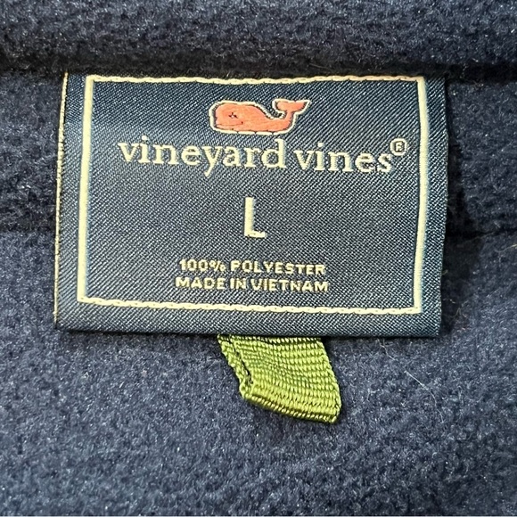 Vineyard Vines Fleece Quarter Zip Pullover Jacket Mens Large Blue Green - Picture 3 of 13